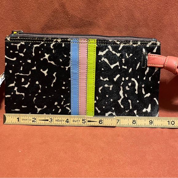 Folklore Couture Handmade Multicolor Leather And Hide Wallet Wristlet Clutch NWT - Picture 10 of 10